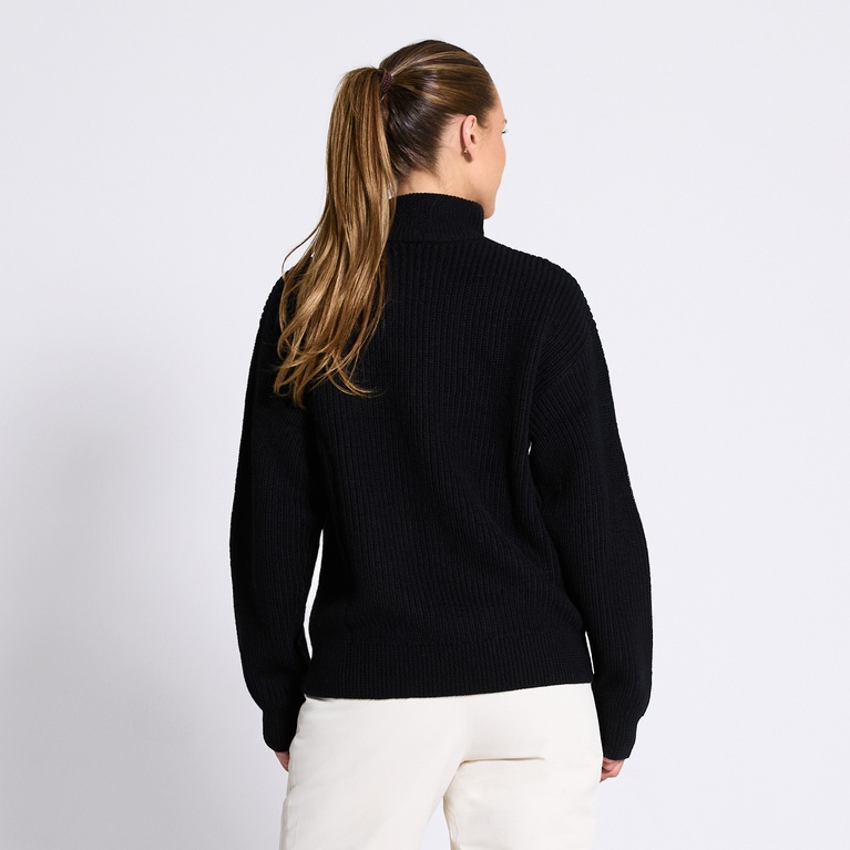 Wool sweater "Piteå Collar" Black-Black
